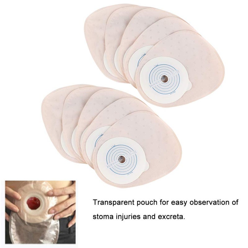 woobles 10 Pcs/Pack Ostomy Pouches, Colostomy Pouches, Drainage Bags One Piece System Ostomy Pouch Medicals Drainable Pouch Colostomy Bag Ostomy Supplies for Colostomy Ileostomy Ostomy Care - Image 2